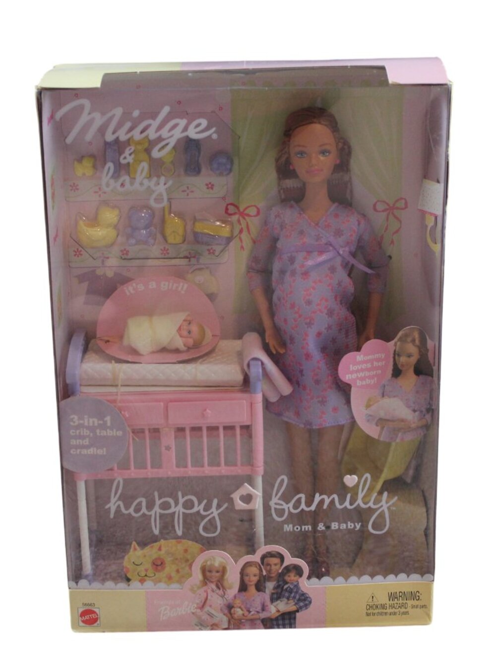 Barbie Happy Family Midge & Baby Pregnant Doll Nursery #56663 Vintage 2002 NEW